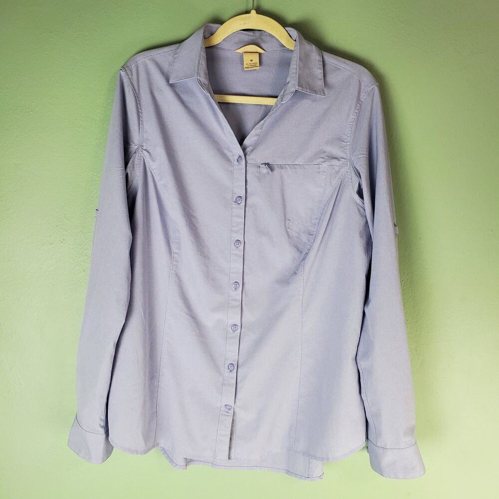 Duluth Trading Co. Womens Purple Breezeshooter Long Sleeve Shirt Size Medium